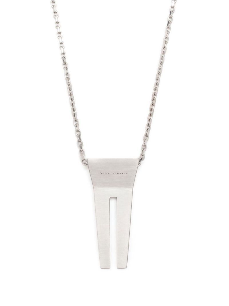Silver-tone Open Trunk Pendant Necklace
