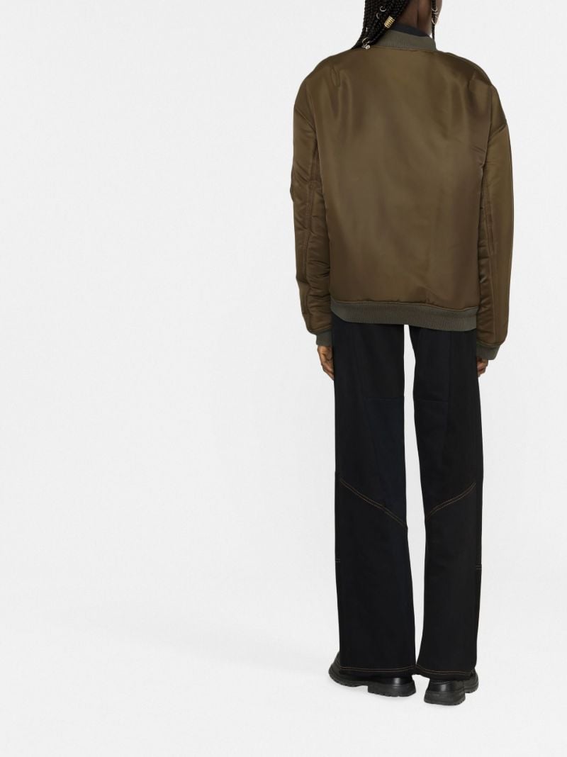 Green Pinched Logo Bomber Jacket