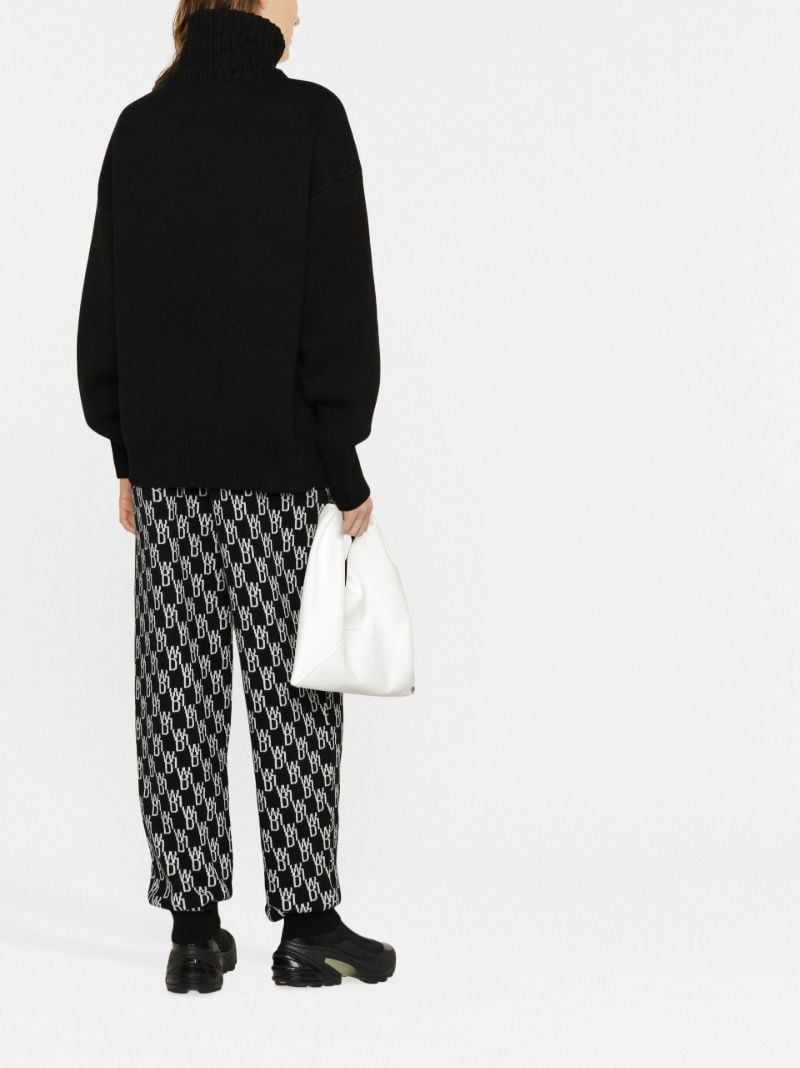 Black Logo Jacquard Track Pants