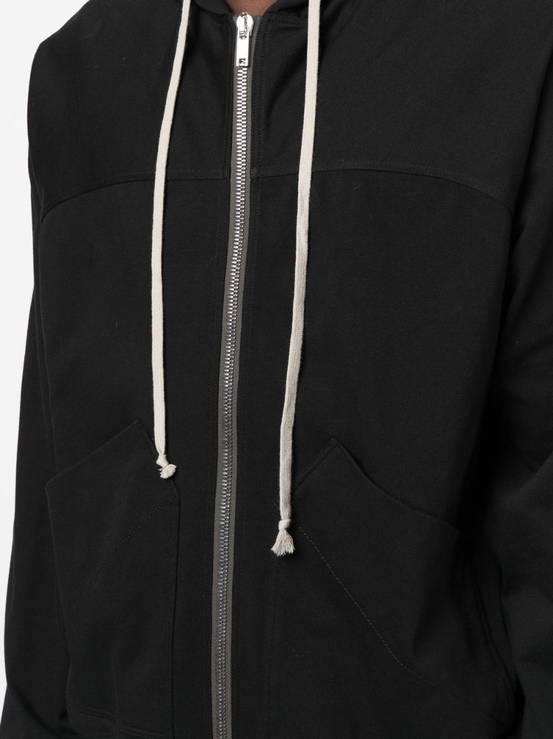 Black Cotton Zip Hoodie