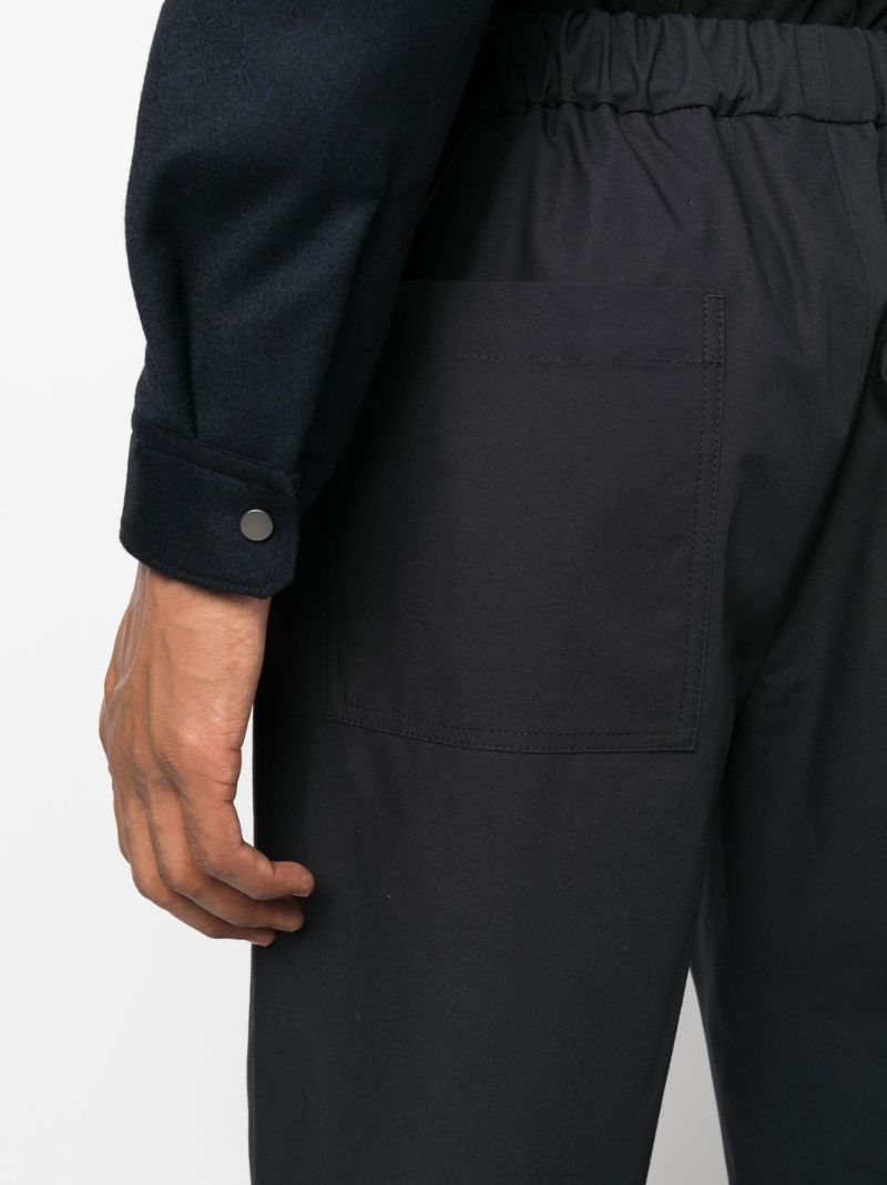 Blue Cotton Straight-leg Trousers