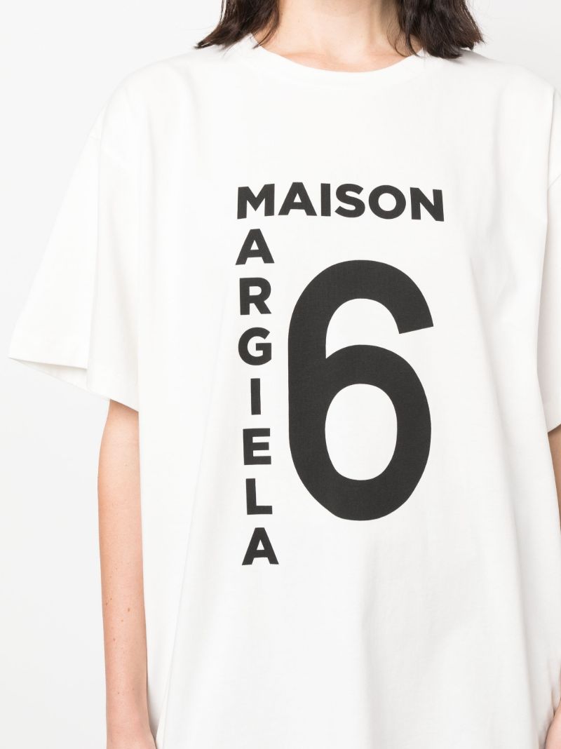 White Logo Print T-shirt
