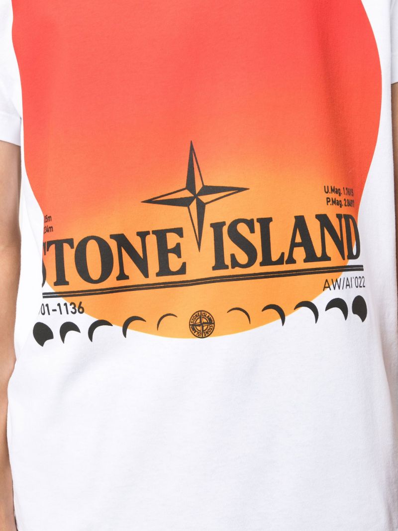 White Logo Print Cotton T-shirt