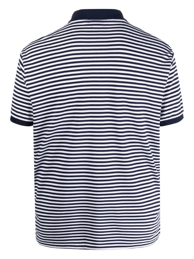 Blue Striped Cotton Polo Shirt