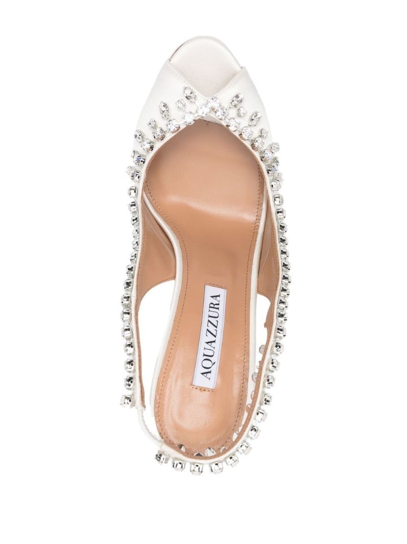 White Temptation 105 Crystal Leather Sandals