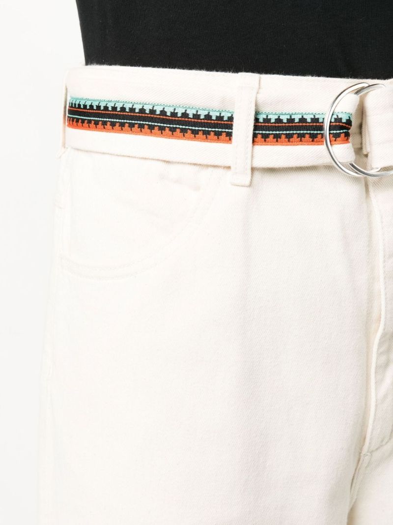 Neutral Tempera Cross Belted Cotton Trousers