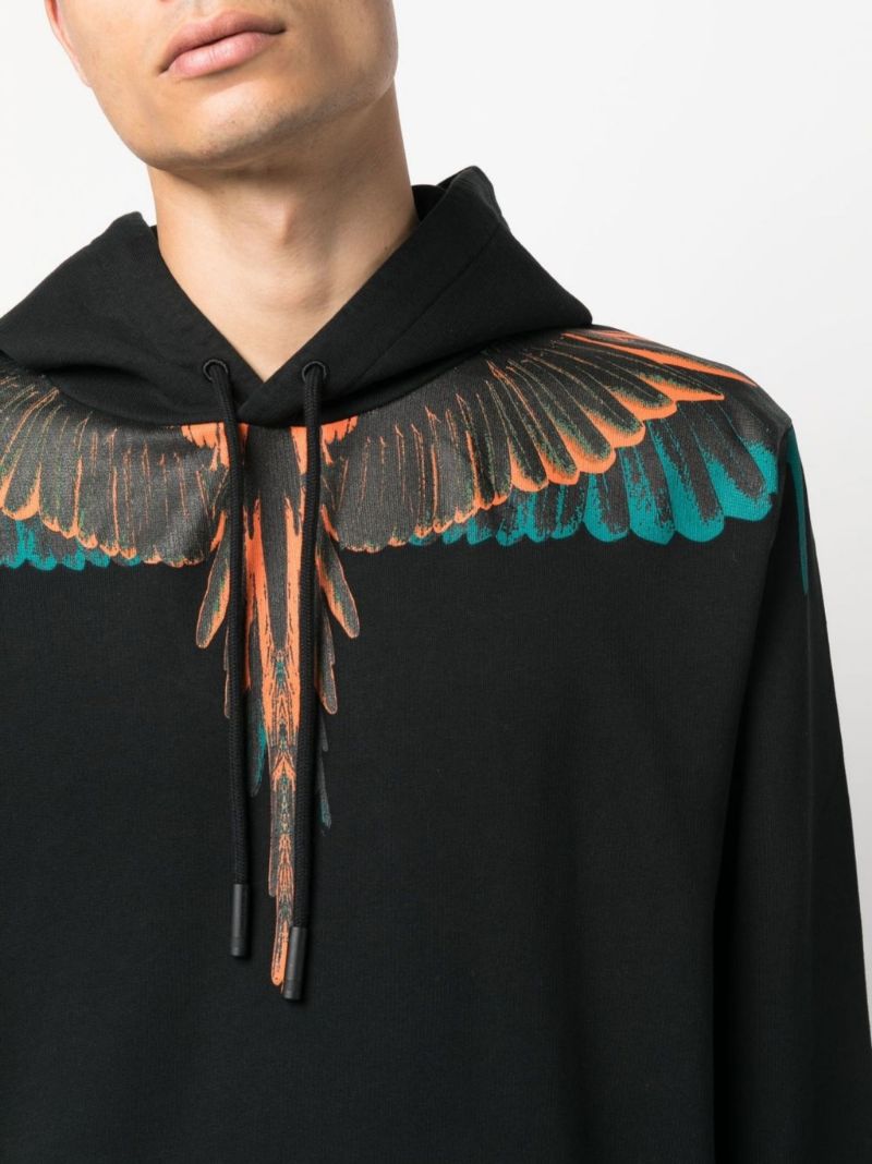 Black Wings Print Hoodie
