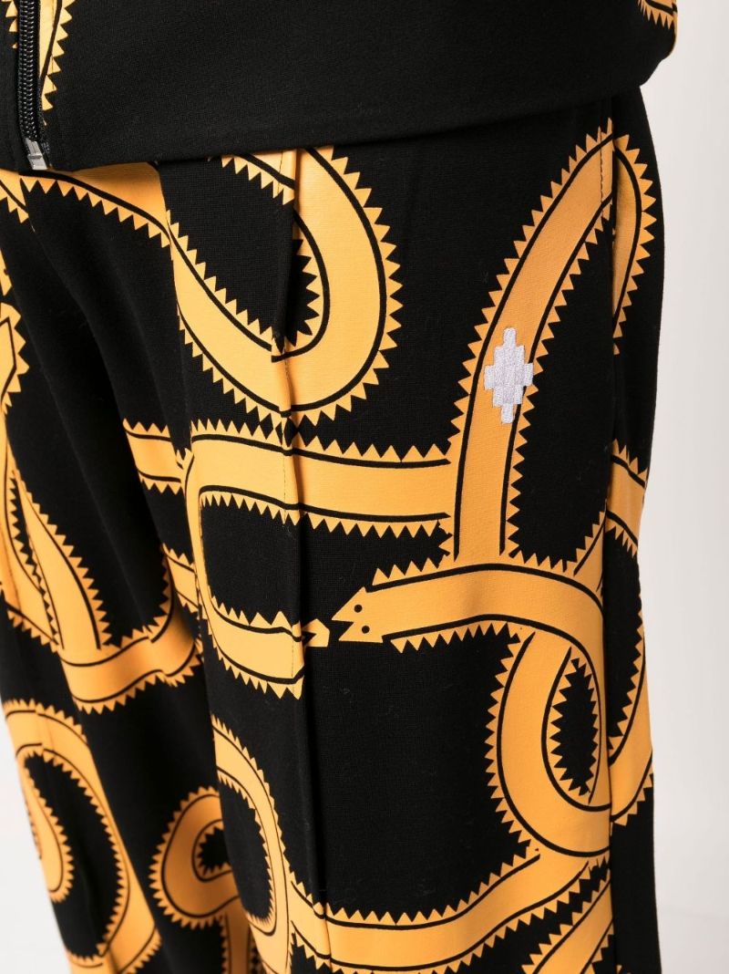 Black Snake Print Track Pants