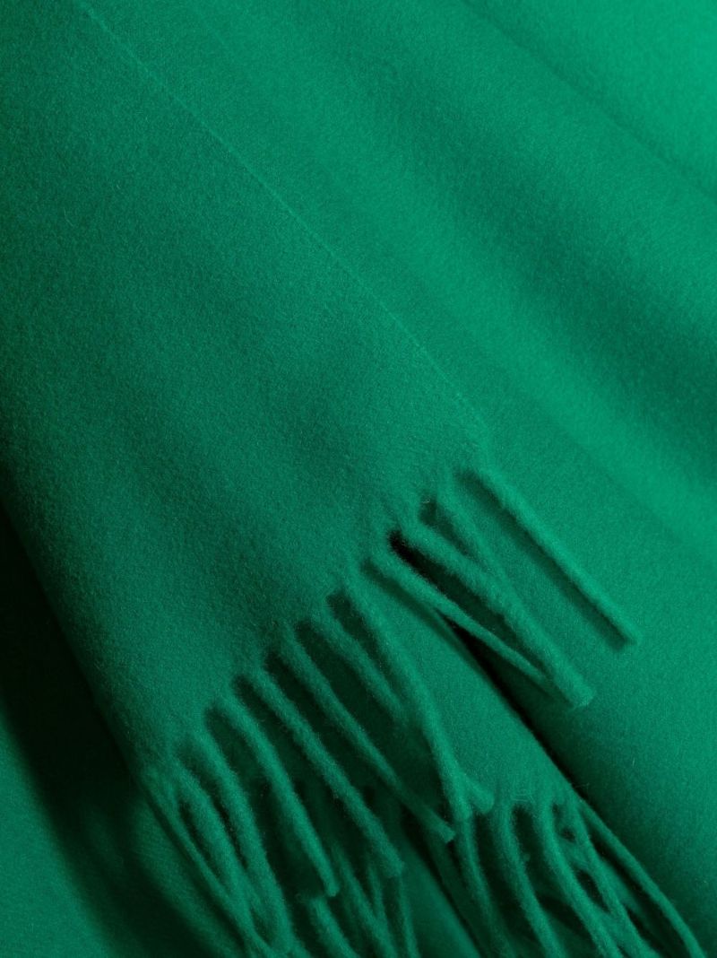 Green Tricolour Fox Patch Wool Scarf
