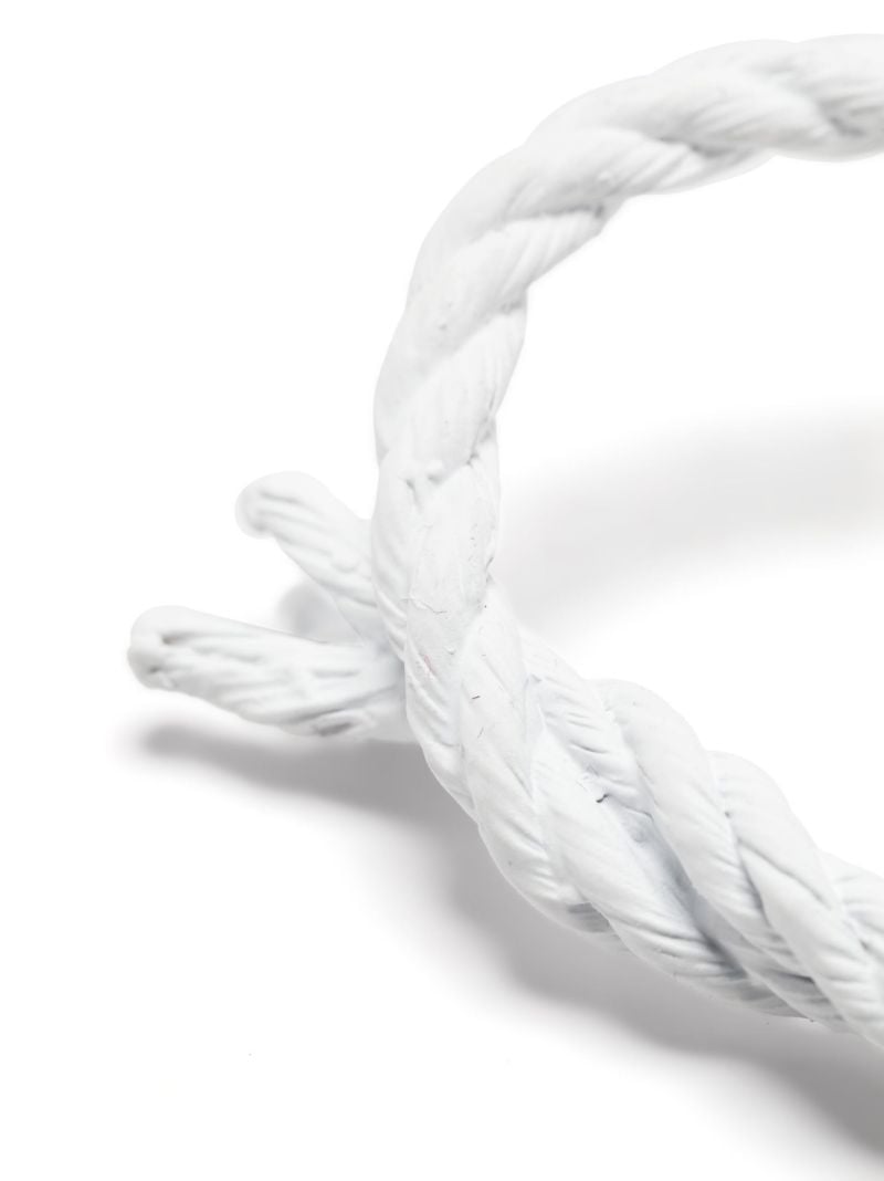 White Yarn Open Cuff Bracelet