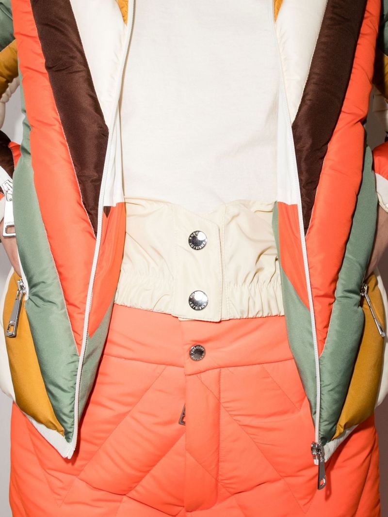 Orange Ski Chevron Quilted Jacket