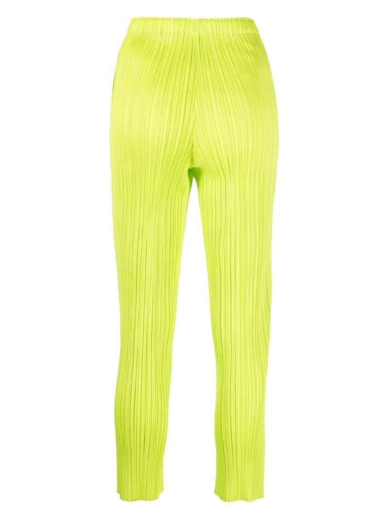 Green Pleated Slim-leg Trousers