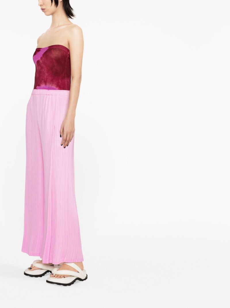 Pink Monthly Colors September PlissÃ_x0083_© Cropped Trousers
