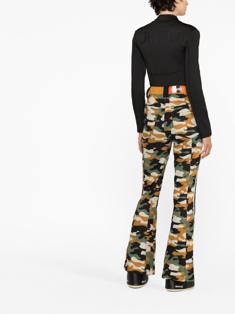 Green Chicane Camouflage Print Ski Trousers