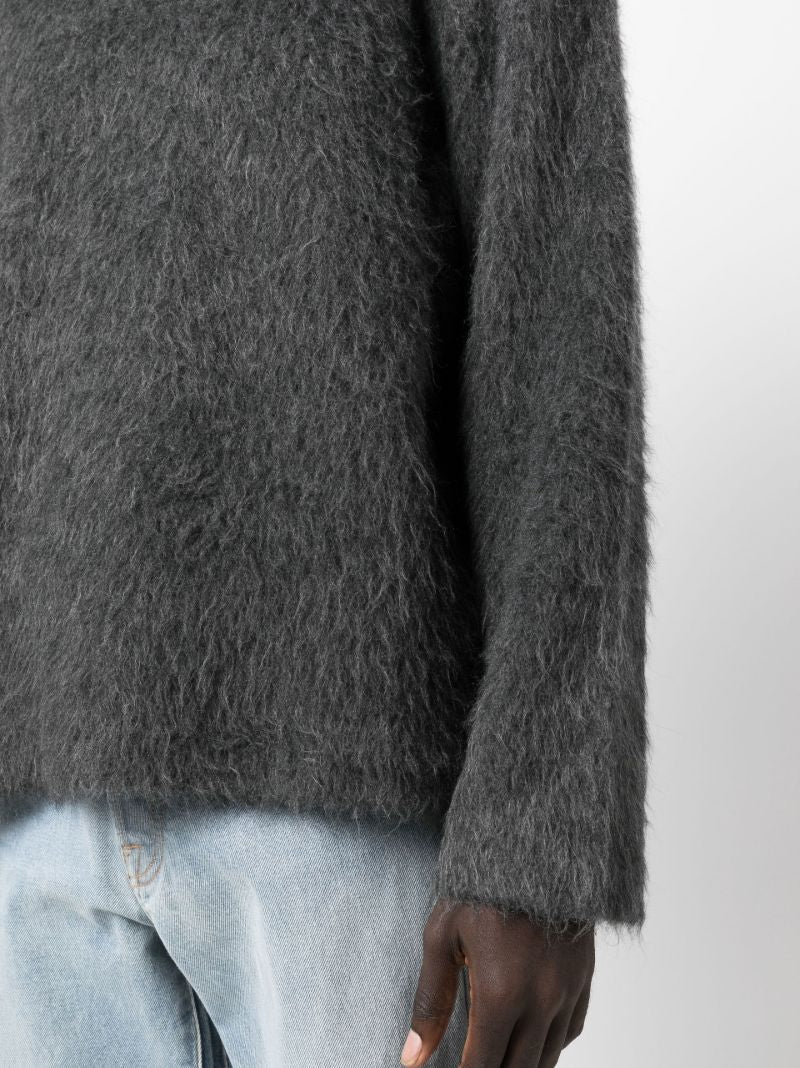 Grey Double Lock U Neck Jumper