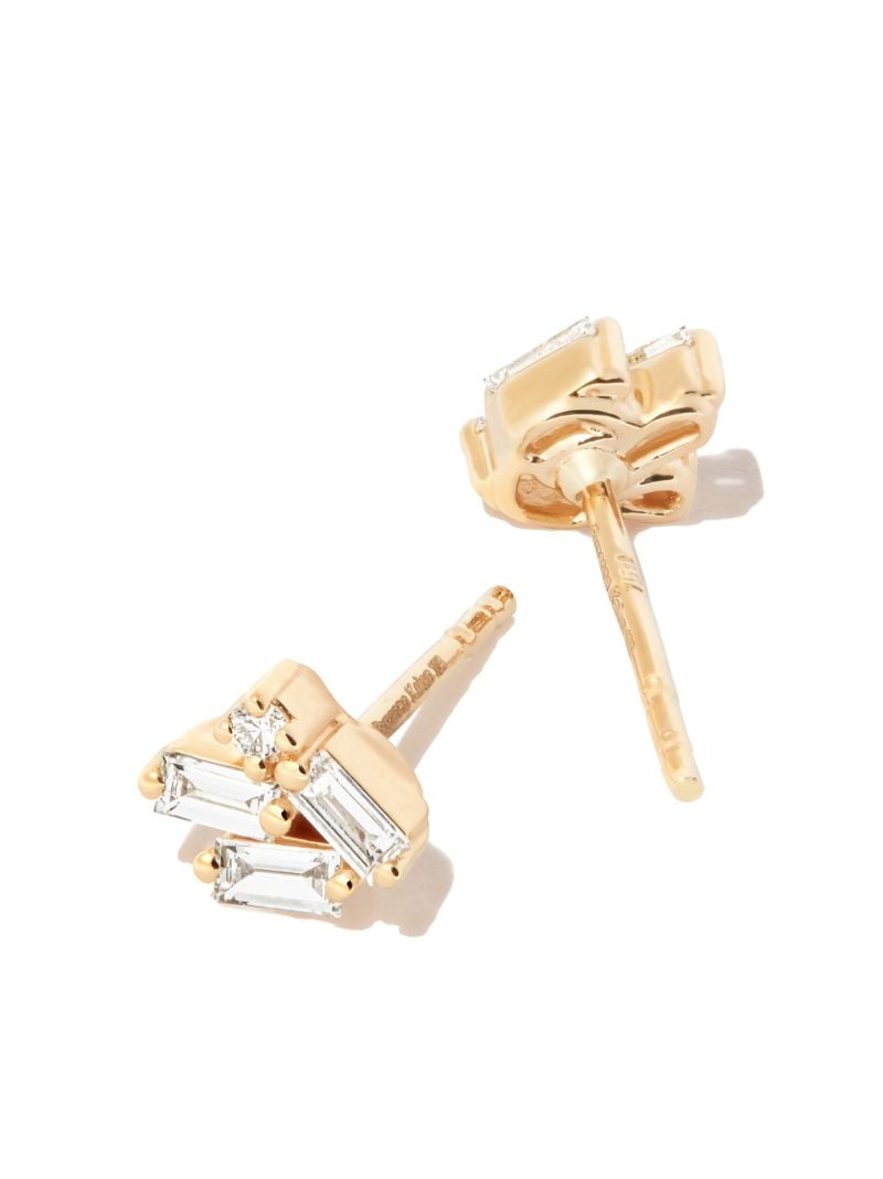 18kt Yellow Gold Bold Cluster Diamond Stud Earrings