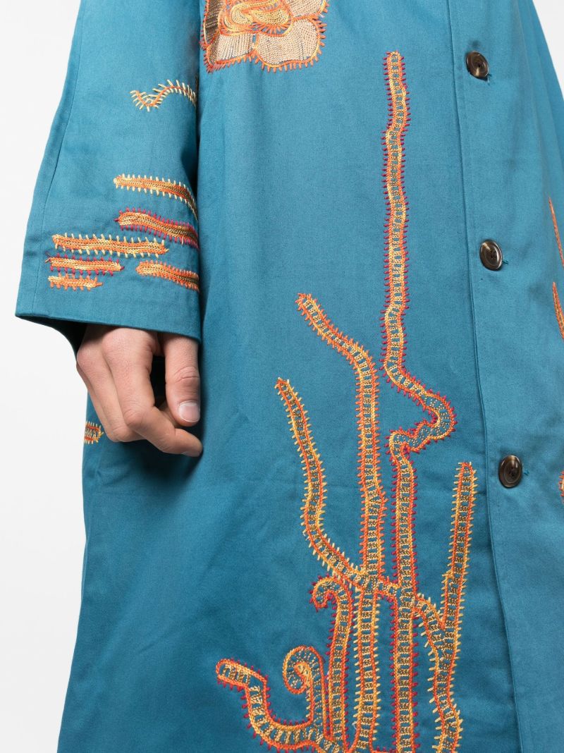 Blue Bell Flower Embroidery Coat