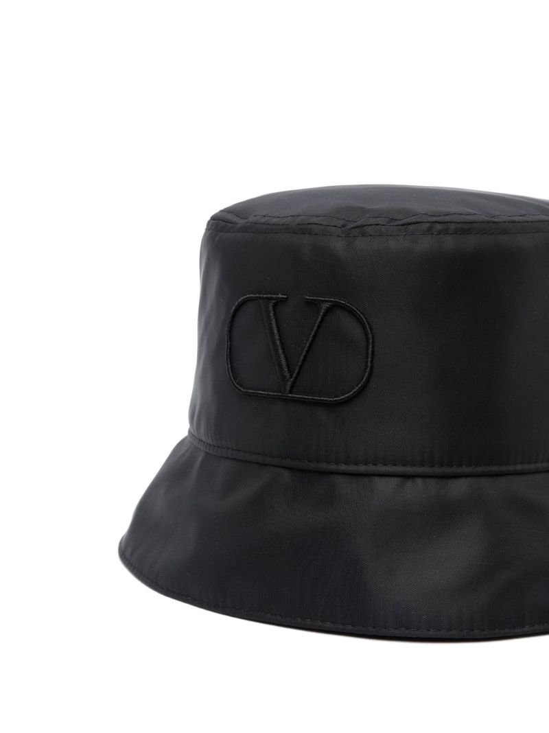 Black Vlogo Silk Bucket Hat