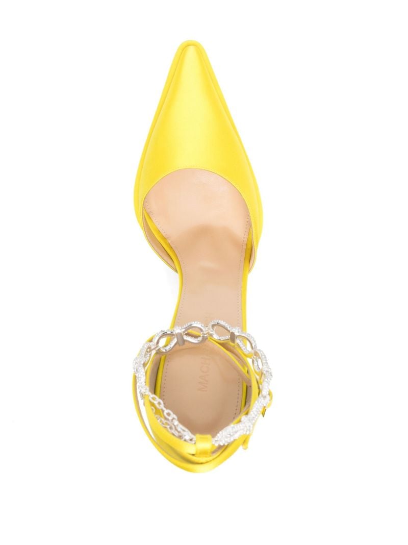 Yellow Bow Chain 140 Satin Pumps
