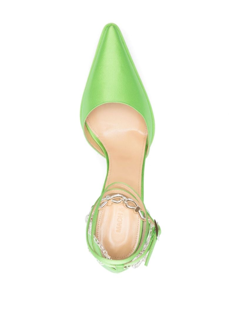 Green Bow Chain 140 Satin Pumps