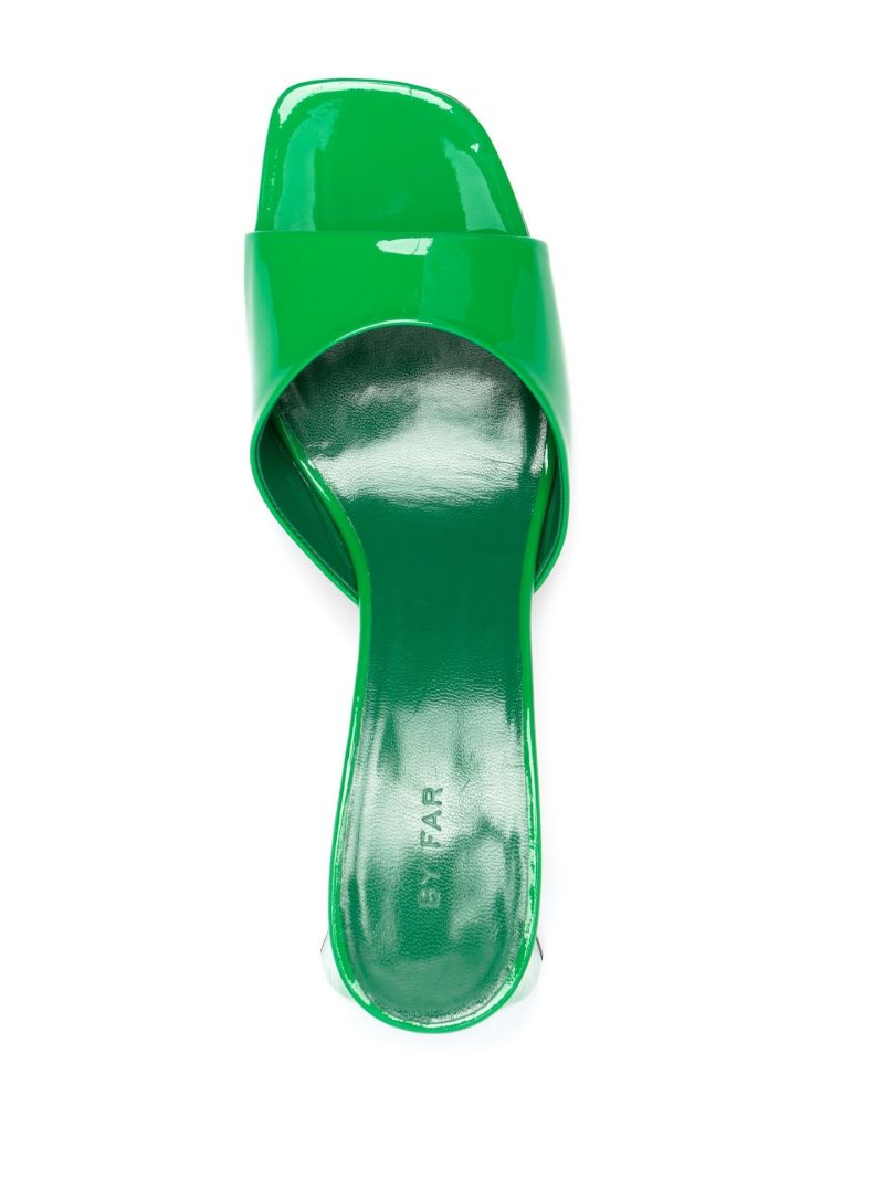 Green Romy 55 Patent Leather Mules