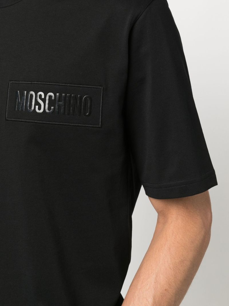 Black Logo Print Patch Organic Cotton T-shirt