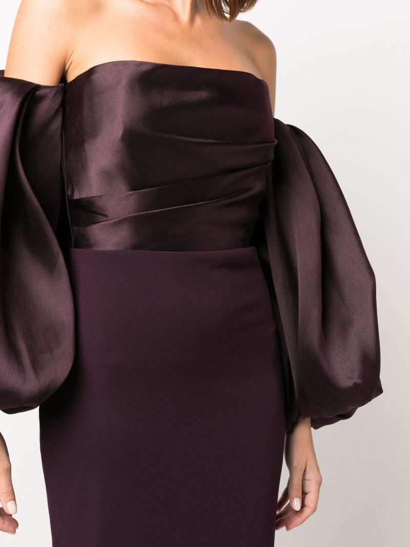 Purple Carmen Off-the-shoulder Puff Sleeve Maxi Dress