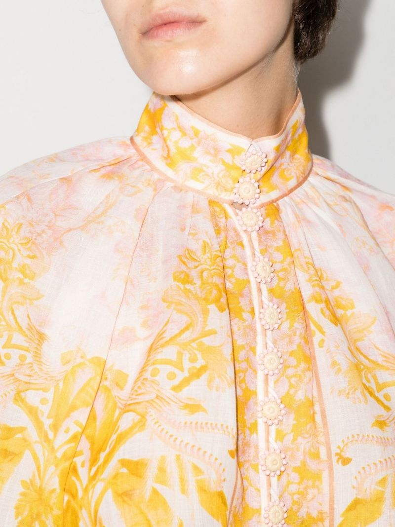Yellow Lyre Billow Blouse