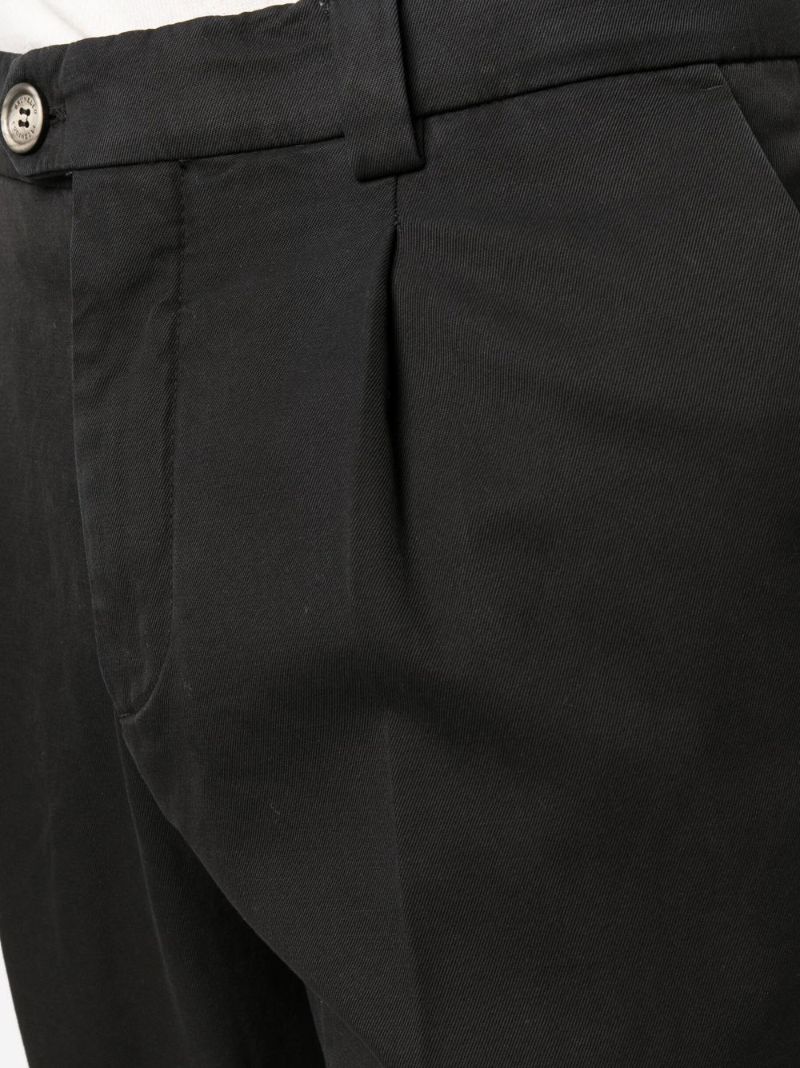 Black Cropped Cotton Trousers