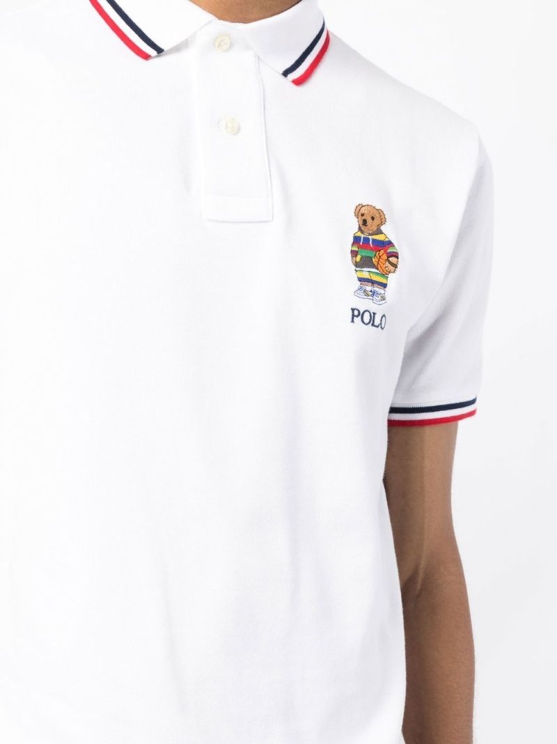 White Active Bear Cotton Polo Shirt