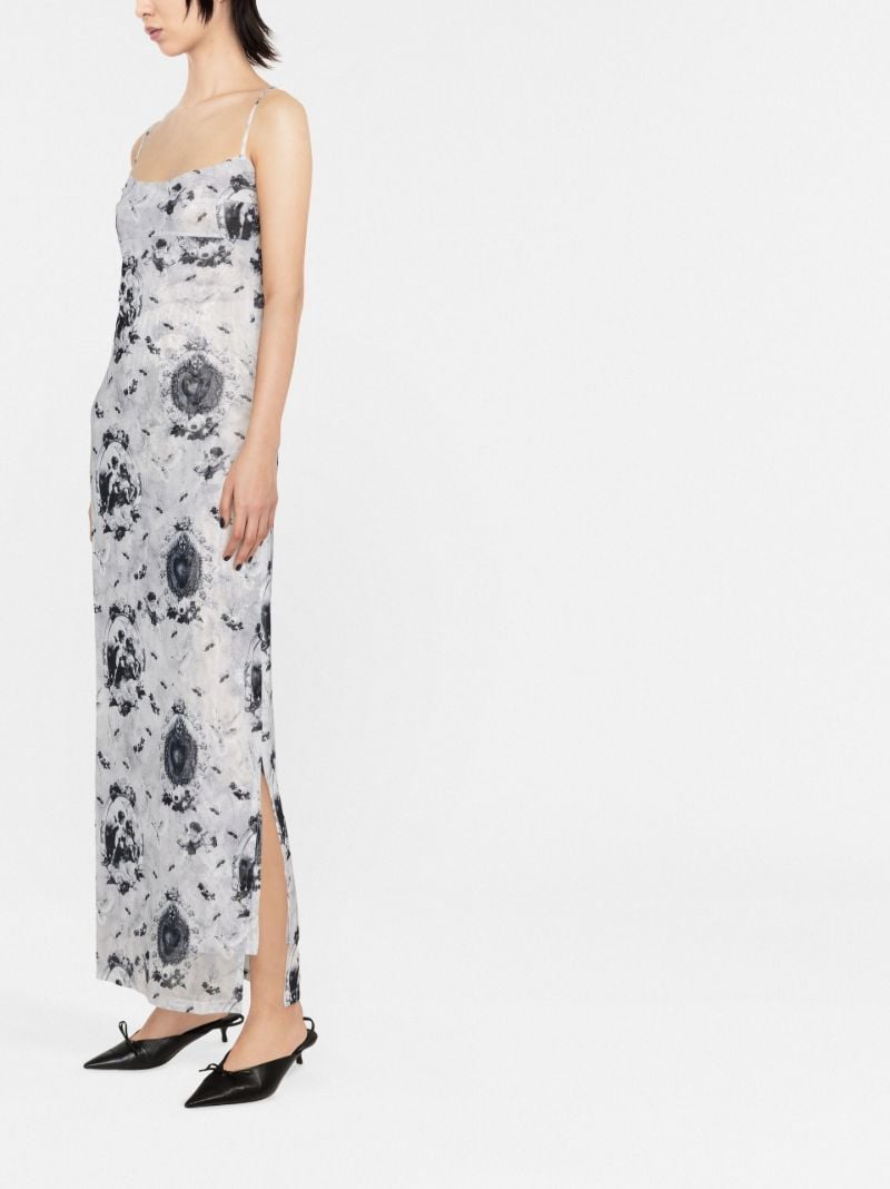 Grey Thais Graphic Print Maxi Dress