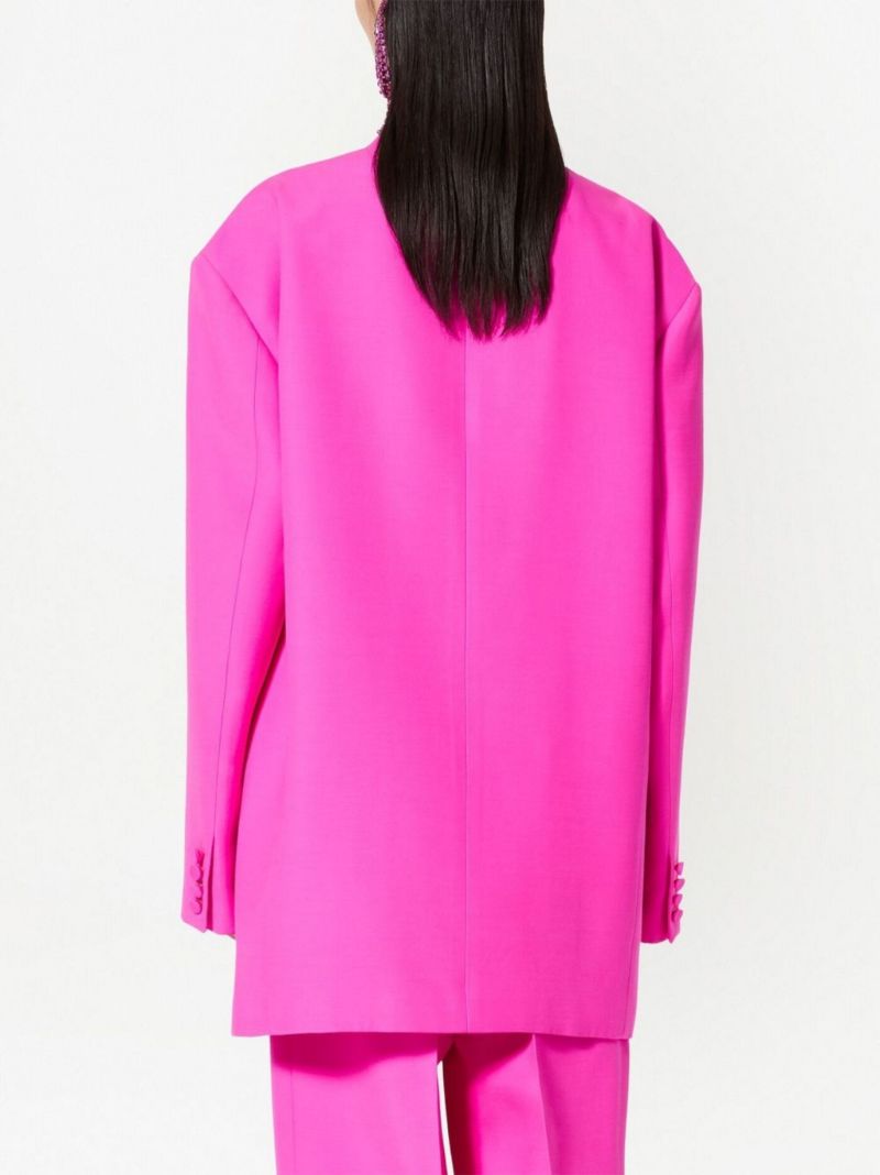 Pink Double-breasted Blazer