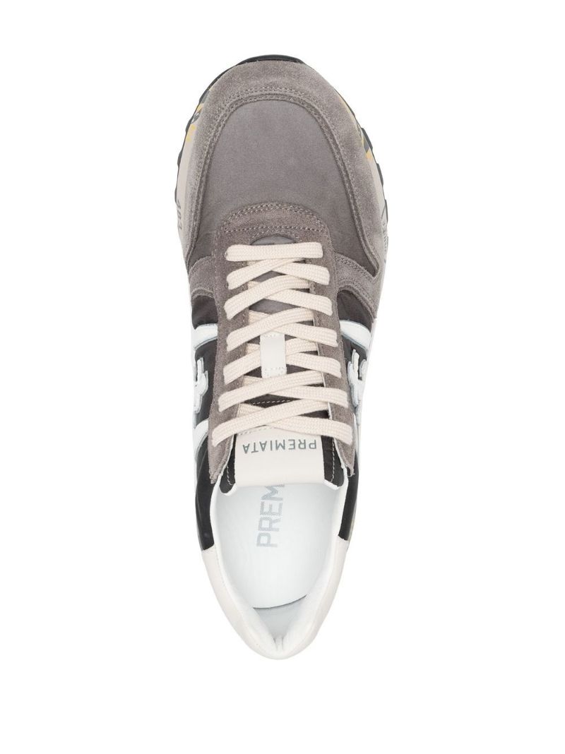 Grey Lander Panelled Low-top Sneakers
