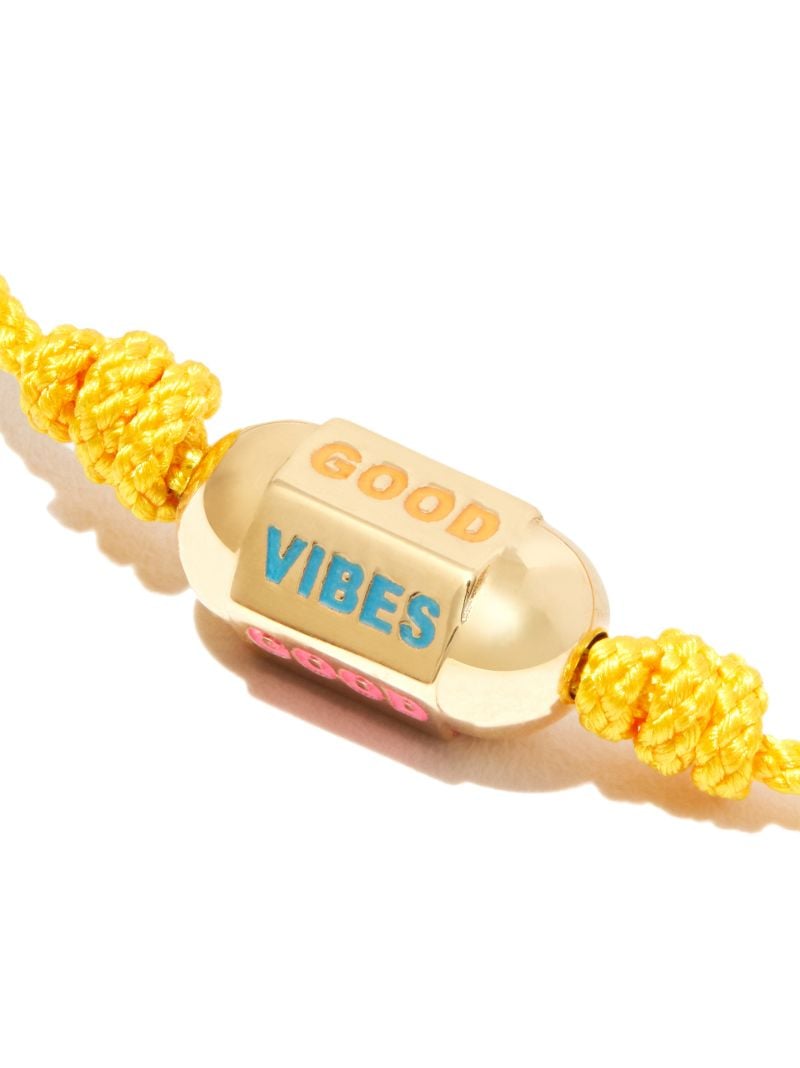 14k Yellow Gold Good Vibes Cord Bracelet