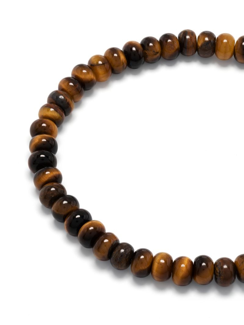 14k Yellow Gold Round Bolt Tiger's Eye and Ruby Bracelet