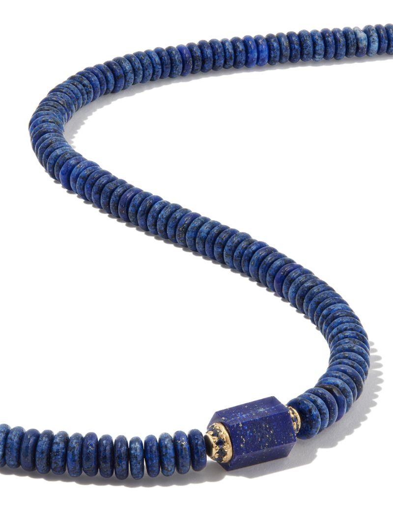14k Yellow Gold Lapis and Sapphire Choker Necklace