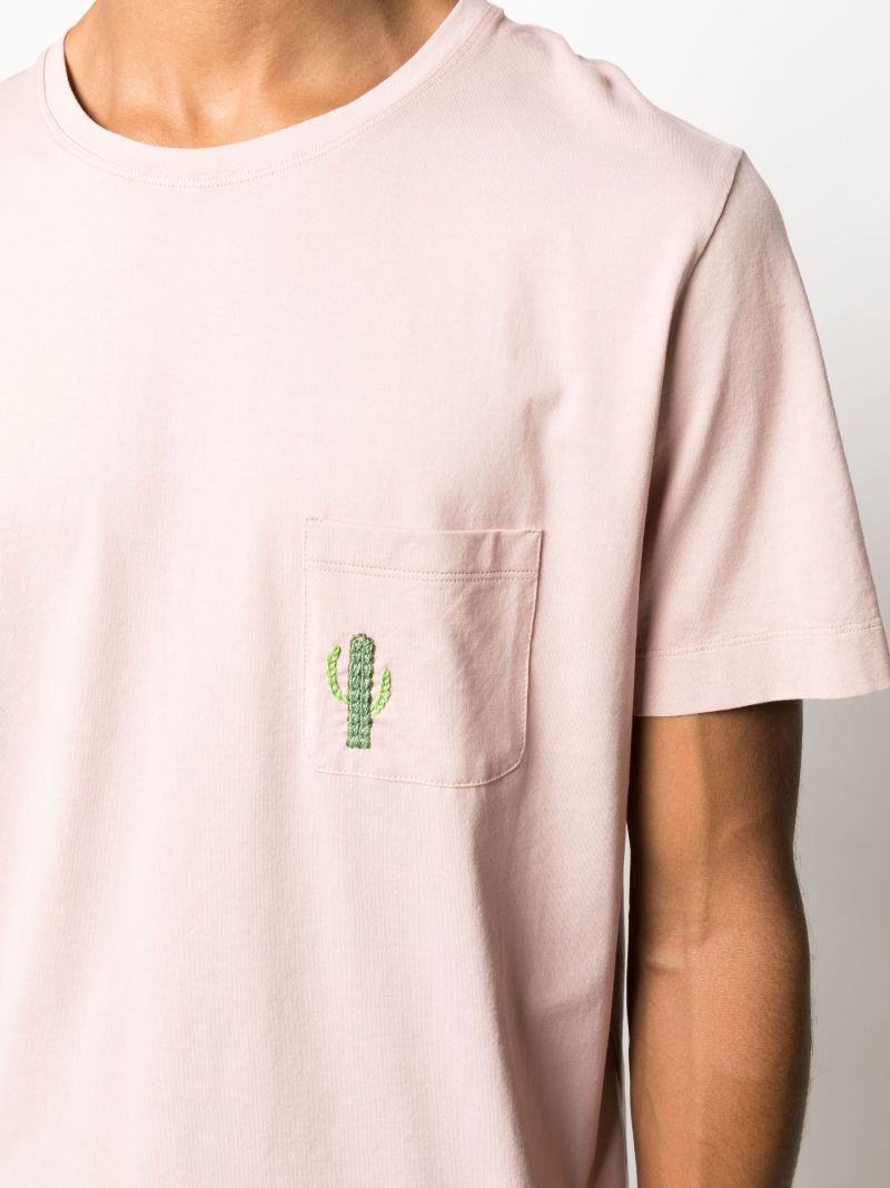 Pink Embroidered Pocket T-shirt