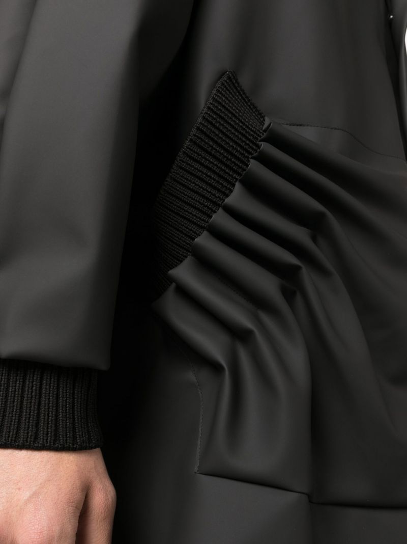 Black Tube Pleat Raincoat