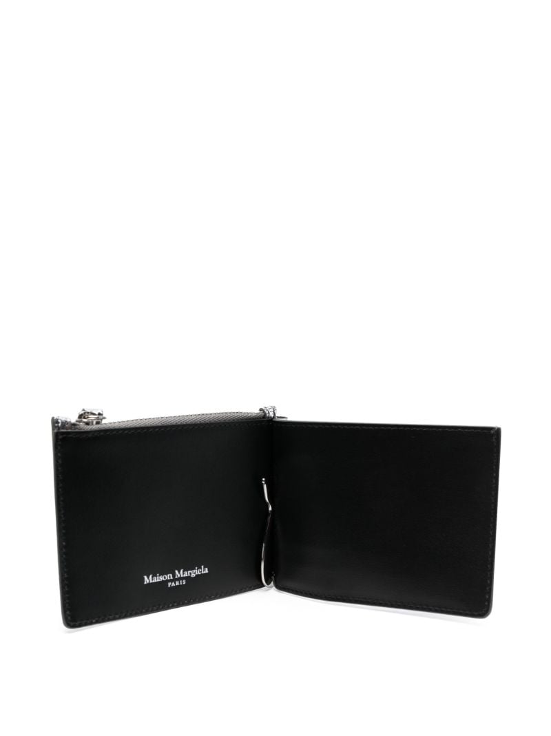 Silver Metallic Cracked Leather Cardholder