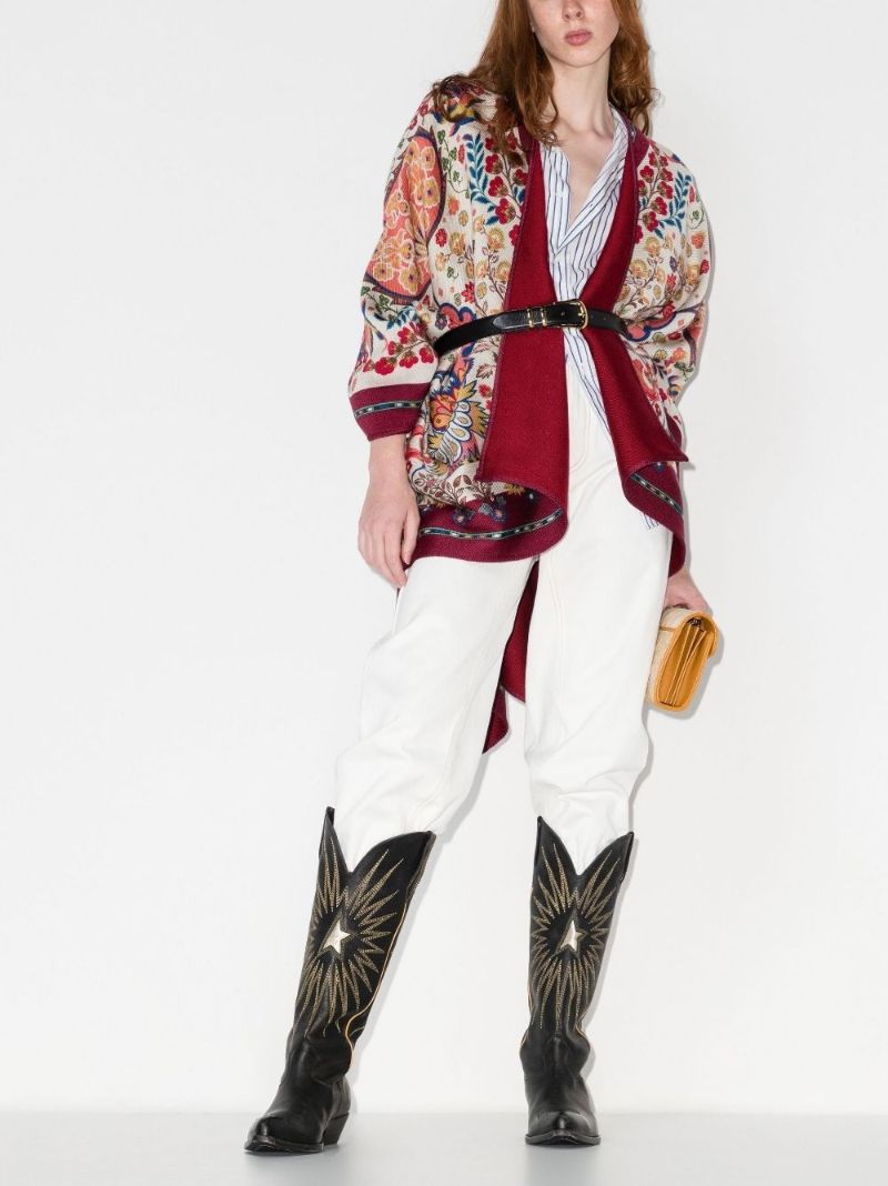 Red Printed Virgin Wool Cape