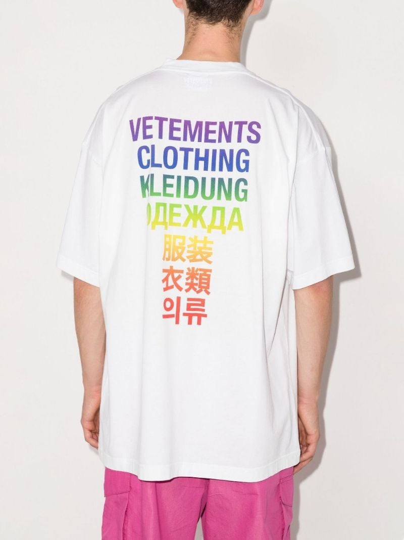 White Translation Printed Cotton T-shirt