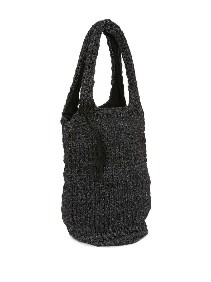 Black Knitted Shopper Tote Bag