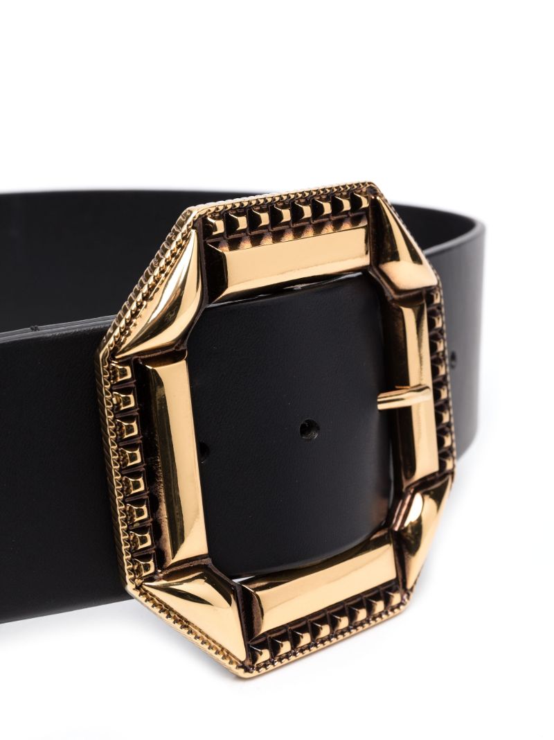 Black Buckle Leather Belt