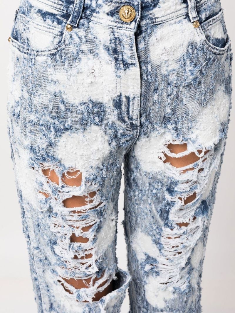 Blue Distressed Boyfriend Jeans
