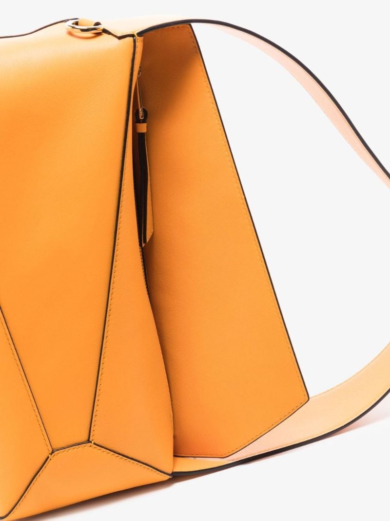 Yellow Puzzle Leather Hobo Bag
