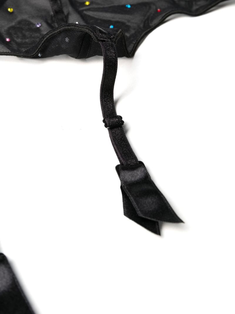 Black Gem Mesh Suspenders