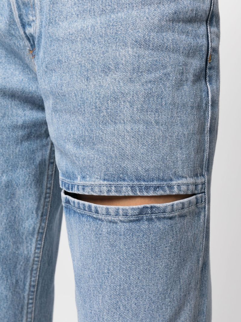Blue Lana Ripped Straight-leg Jeans