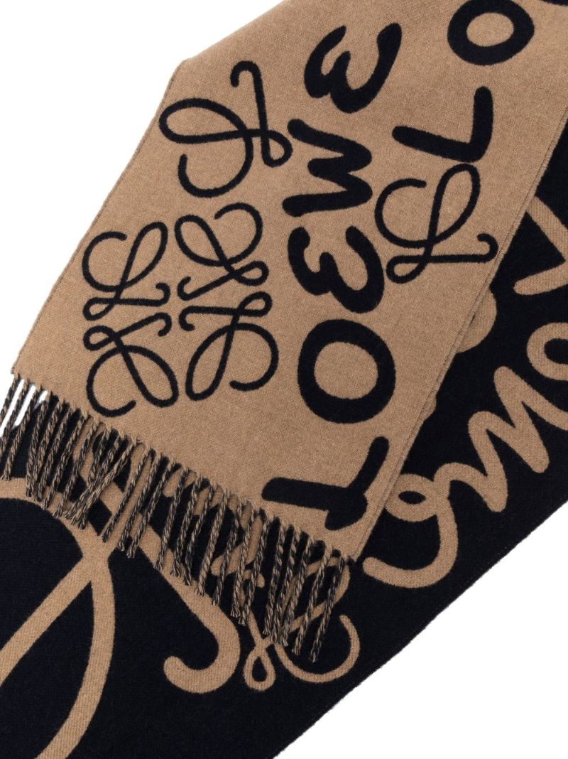 Neutral Logo Wool Scarf