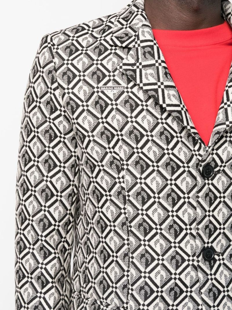 Black Moon Diamond Print Blazer
