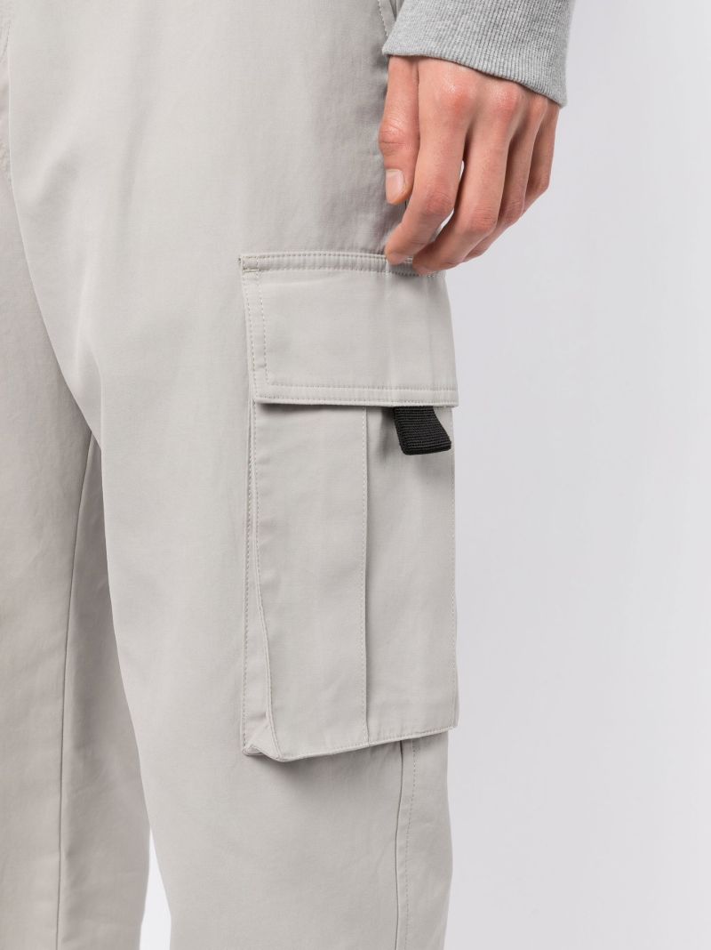 Grey Cotton Cargo Trousers